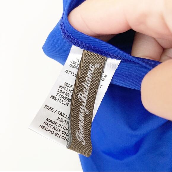 Tommy Bahama Blue Ruched Tankini Swim Top Sz S4 - Picture 3 of 5